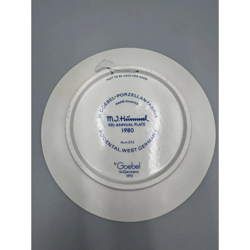 Vintage 1980 Hummel Annual Plate School Girl West Germany No Box READ DETAILS
